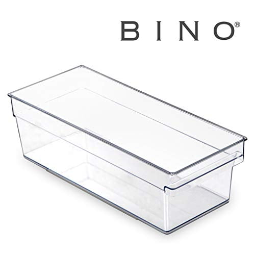 BINO Clear Plastic Storage Bin with BuiltIn Pull Out Handle