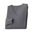 thumbnail image 4 of Wutalume Men's Fashion V-Neck Casual Knit Lightweight Dress Sweater Long Sleeve Slim Fit for Fall and Winter Pullover Style,Gray L, 4 of 7