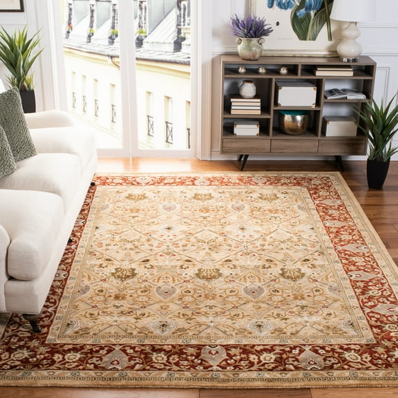 SAFAVIEH Persian Legend Amy Oriental Area Rug, Ivory/Rust, 7'6" x 9'6" Oval