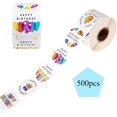 thumbnail image 3 of HAHDAXIA Happy Birthday Stickers, Round Happy Birthday Stickers,Waterproof Self Adhesive Stickers Happy Birthday with 500 pcs Round Label Rolls (1.5"Round - 500 Labels Per Roll) for Kids Part, 3 of 7