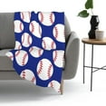 thumbnail image 5 of Baseball Navy Blue Cute Ball Throw Blanket Soft Bed Bedding Warm Cozy Plush Flannel Fleece Blankets Gifts for Kids Boys Teens, Sofa Couch Bedroom Home Decor, 50"x40", 5 of 6