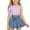Purple, variant on ITSAME Girls Outfits 2-Piece One-Shoulder Crop Top and Tiered Denim Skirt Summer Casual Clothes Set Black Size 2-3