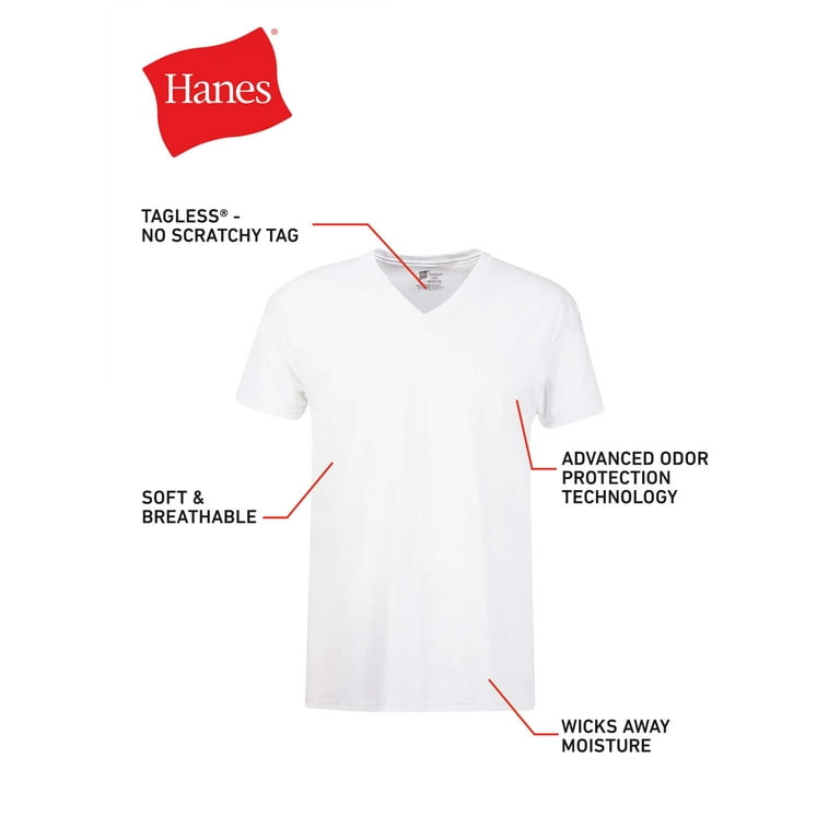 Hanes Men's FreshIQ Undershirt 6-Pack V-Neck Men's - Depop