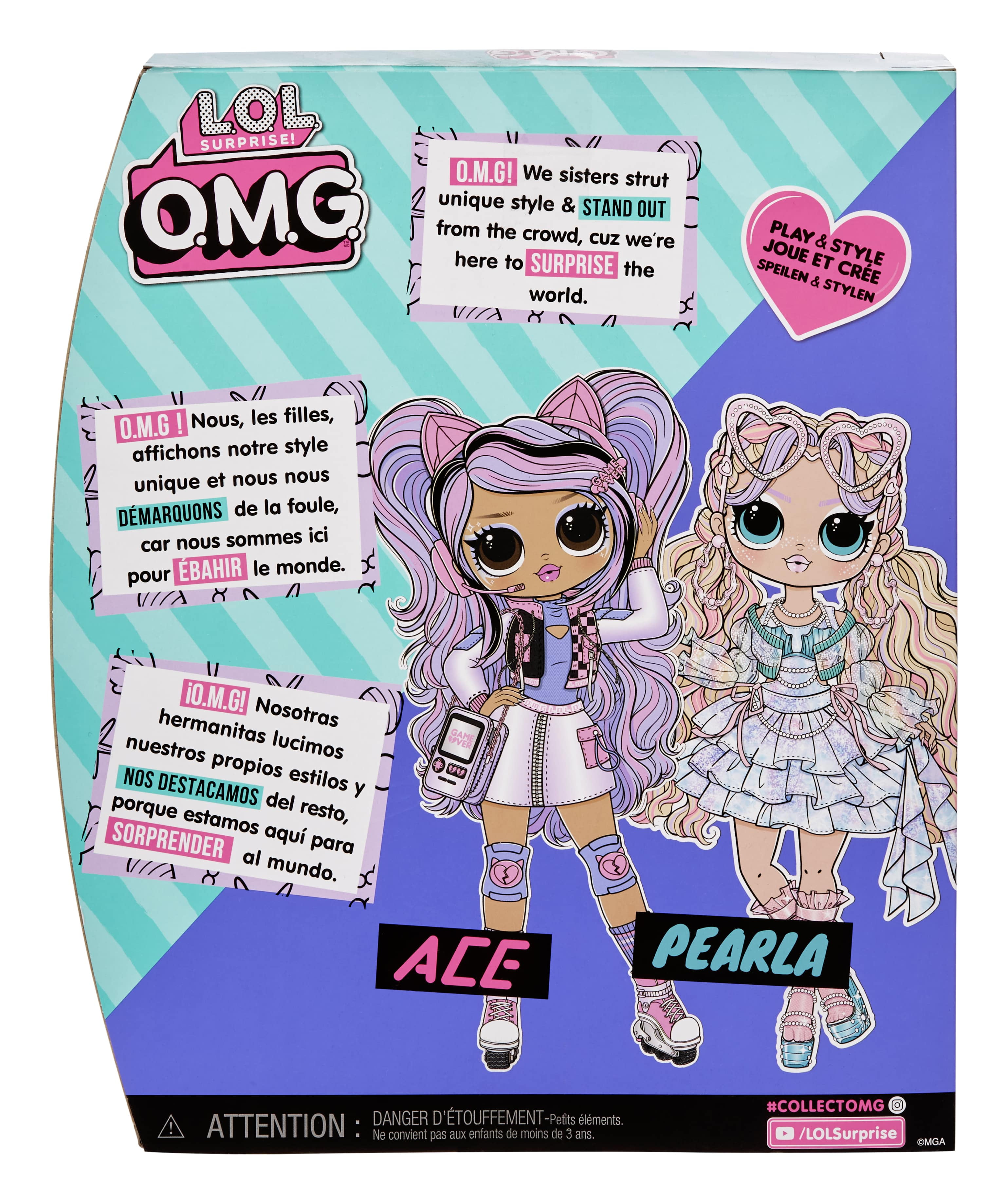 LOL Surprise OMG Ace Fashion Doll with 15 Surprises Including Gaming Themed Fashions and Accessories, Kids Toy Gift Ages 4+