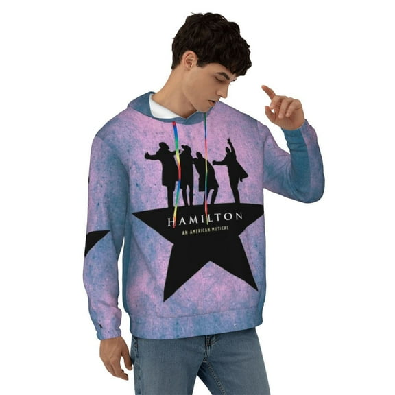 Hamilton The Musical Hoodie For Men Women Novelty Graphic Print Hoodies Casual Hooded Sweatshirt with Pocket Small
