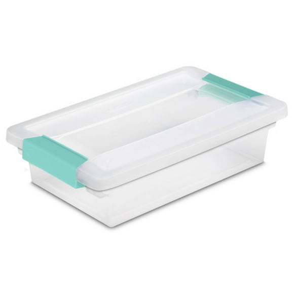 Caja de Almacenamiento Sterilite Pequeña Transparente de Plástico con Cierre de Clip 28x17x7 cm