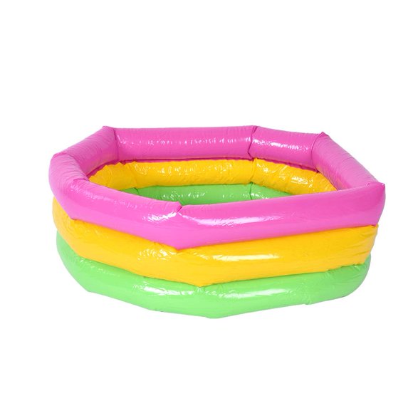 Greensen Jouet Piscine Ronde, Jouet Espace Arc-en-Ciel, Jouet de Pêche Table de Sable, Jouet Espace Arc-en-Ciel à Trois Couches Table de Sable Jouet de Pêche Petite Piscine Enfant Piscine Gonflable