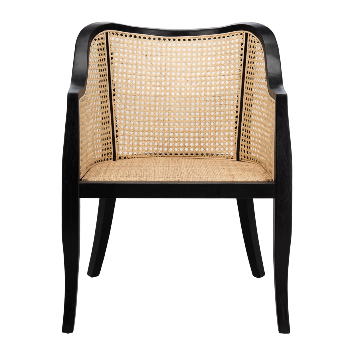 SAFAVIEH Maika Nautical Solid Dining Chair, Black/Natural