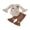 Brown, variant on RUINIXCW Baby Girls Fall Outfits Long Sleeve Floral Embroidery Romper Flared Pants