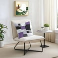 thumbnail image 3 of Purple Black Patchwork Outdoor Pillow Covers Pack of 2 Abstract Geometric Art Waterproof Throw Pillow Covers Decorative Cushion Cases for Patio Garden Tent Balcony Couch 16x16 inch, 3 of 8