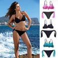 thumbnail image 2 of Coofit Bikini Set Fashion Solid Color Bathing Suit Two Pieces Swimsuit for Women, 2 of 4