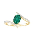 thumbnail image 5 of Rosec Jewels Certified Lab Grown Emerald Oval Engagement Ring - AAAA Quality - Emerald Diamond Ring - with Jewelry Box, 10K Yellow Gold, US 11.50, 5 of 9