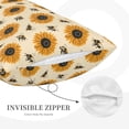 thumbnail image 3 of Gukieu Sunflowers And Bee Print Plush Pillow Cover, Hidden Zipper Pillow Protector without Pillow Core, Suitable for Bedroom, Office, Car Decoration-16"x24", 3 of 6