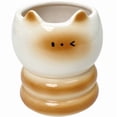 thumbnail image 2 of KOYPTL Ceramic Toothbrush Cup Holder - Cute Cat Bathroom Decor Organizer for Toothpaste & Makeup Brushes, Countertop Desk Storage, 2 of 7