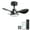 5#Black,Brown+Black,ABS+Steel(Q235), variant on 72 Inch Ceiling Fans No Light with Remote Control,8 Reversible Blade,Quiet Dc Motor,Timer Function,6-Speed,Industrial Ceiling Fan for Bedroom Home Kitchen (Black),Black Abs+Steel(Q235) Electrical