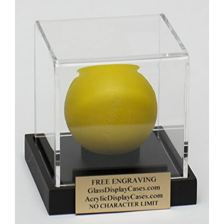 - Lacrosse Ball Personalized Acrylic Display Case - Holder with Custom Black Base - Free Laser Engraved Name Plate
