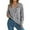 Grey, variant on Women's Autumn Winter Casual Hollow V Neck Sleeve Pullover Sweater Lace Detail Design Orange M
