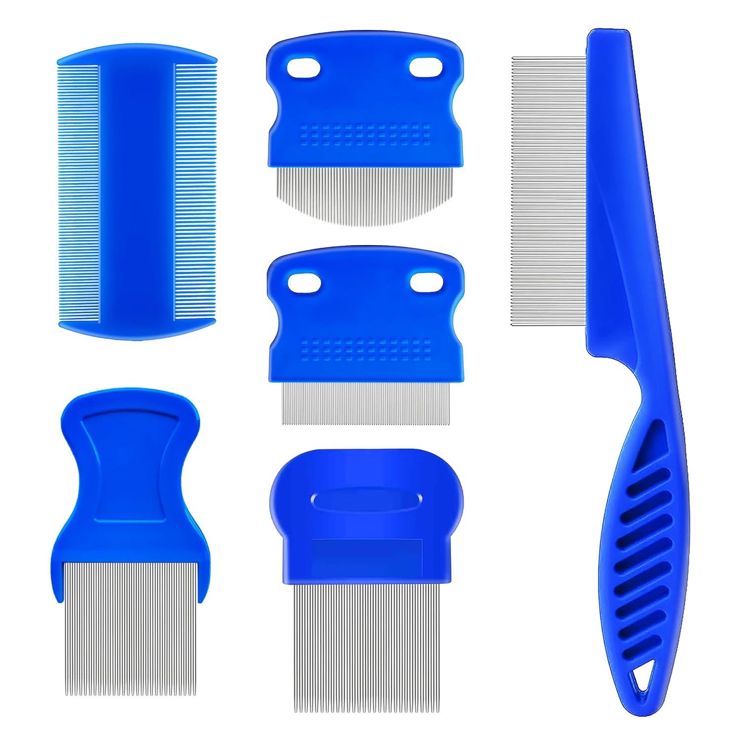ACDANC 6 Pcs Flea Lice Comb,Stainless Steel Tear Stain Remover,Professional Dog Eye Comb,Flea and Tick Combs for Dogs&Cats,Fine Tooth Dog Comb for Grooming