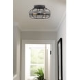thumbnail image 7 of Kira Home Barlow 17" 2-Light Farmhouse Flush Mount Ceiling Light + Cage Style Design, Gray Oak wood + Textured Black, 7 of 7