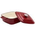 thumbnail image 4 of Smith & Clark 4 Quart Enameled Cast Iron Square Dutch Oven Pot with Lid, Red, 4 of 7