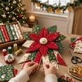 thumbnail image 3 of MInHoues 15.75" Christmas Quilted Door Hanging Sewing Kit, DIY Holiday Fabric Craft Project for Adults, Festive Poinsettia Ornament, Winter Home Wall Decor for Entryway, 3 of 4