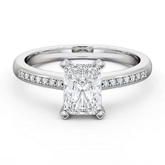 Nerra Jewel 14K White Gold Plated Rings - 2 Ct Radiant Cut Diamond Anniversary Rings - Silver Diamond Beautiful Special Occasion Rings for Women's - Gorgeous Engagement Wedding Solitaire Rings