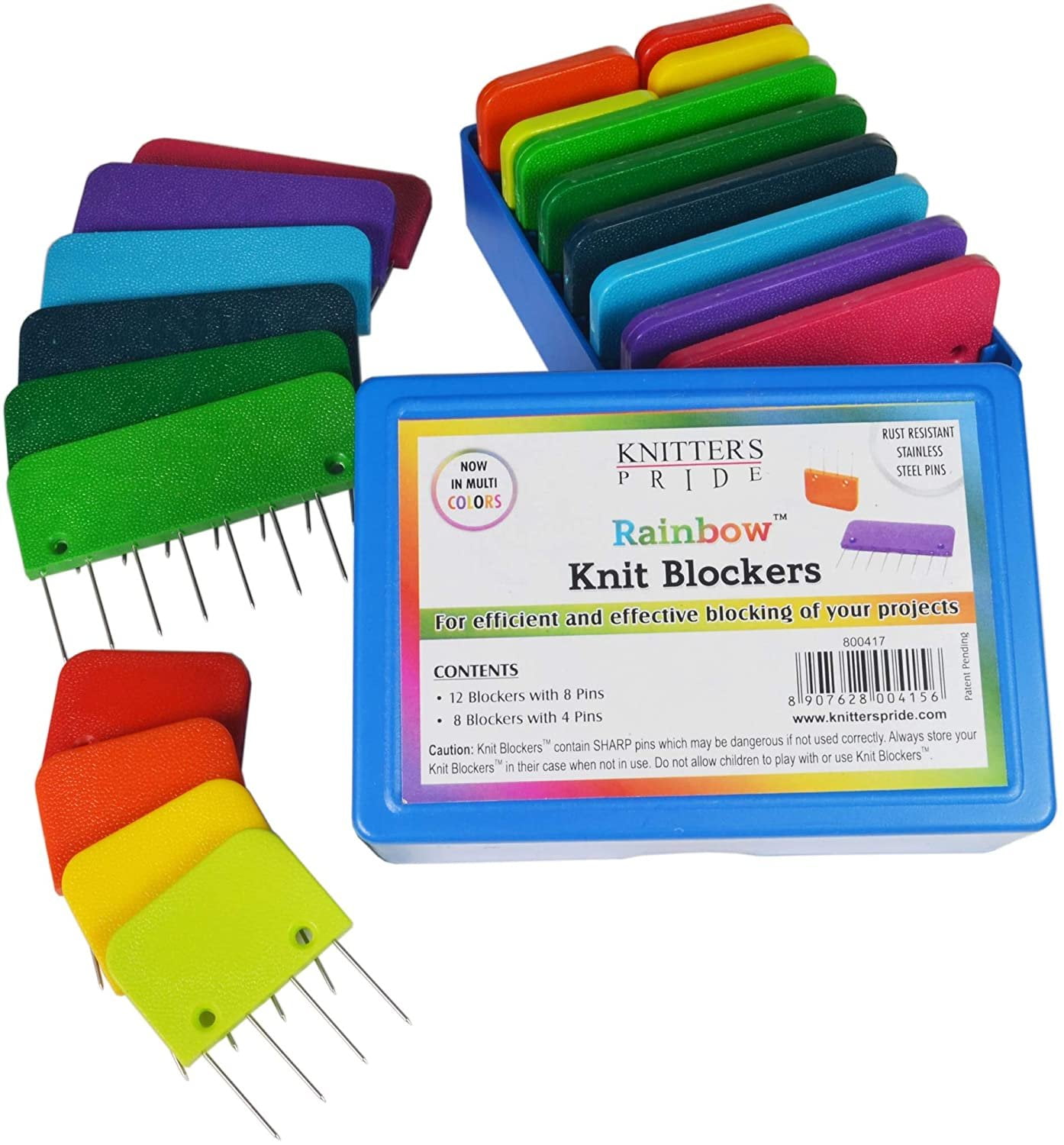 KnitPro rainbow knit blockers 20 pieces rust resistant stainless steel 