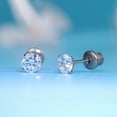 thumbnail image 6 of Limerencia Hypoallergenic G23 Pure Titanium Screw Back Earrings Post for Sensitive Ears Simulated Diamond Cartilage (5mm, White CZ), 6 of 6