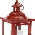 thumbnail image 4 of HomeRoots 517581 13 x 6 x 6 in. Flameless Floor Lantern Candle Holder Red - Set of 2, 4 of 5