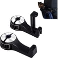 thumbnail image 1 of Car Seat Hooks for Purses and Bags with Phone Holder, Universal Car Headrest Hanger Hook with Lock, 360° Rotating Headrest Hooks, 2in Car Headrest Hoo, 1 of 5