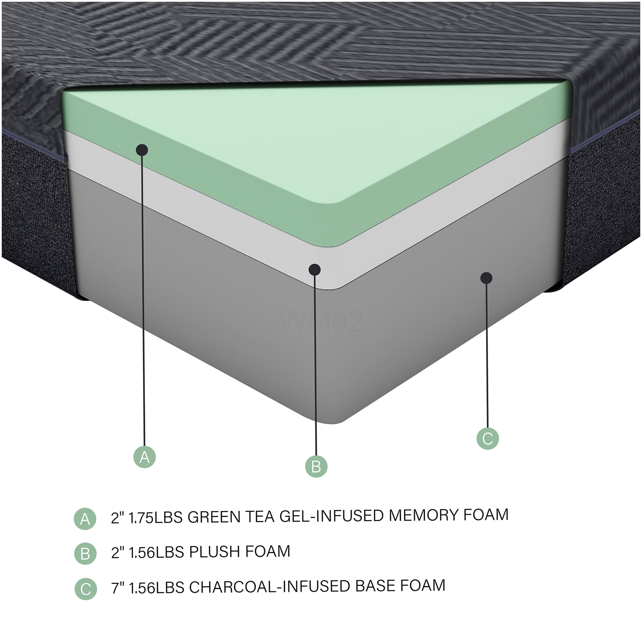 California King Size Gel-Infused Memory Foam Mattress in a Box, Medium Firm Feel, CertiPUR-US Certified, Dark Gray, Pressure Relieving, Cool Sleep & Motion Isolation