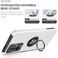 thumbnail image 4 of Case for Xiaomi 11T/11T Pro, Dual Layer Hard Military Phone Case with 360 Degree Ring Stand Silicone Bumper (Camera Protection) Magnetic Car Holder Protective Phone Cover Protector - Silver, 4 of 15