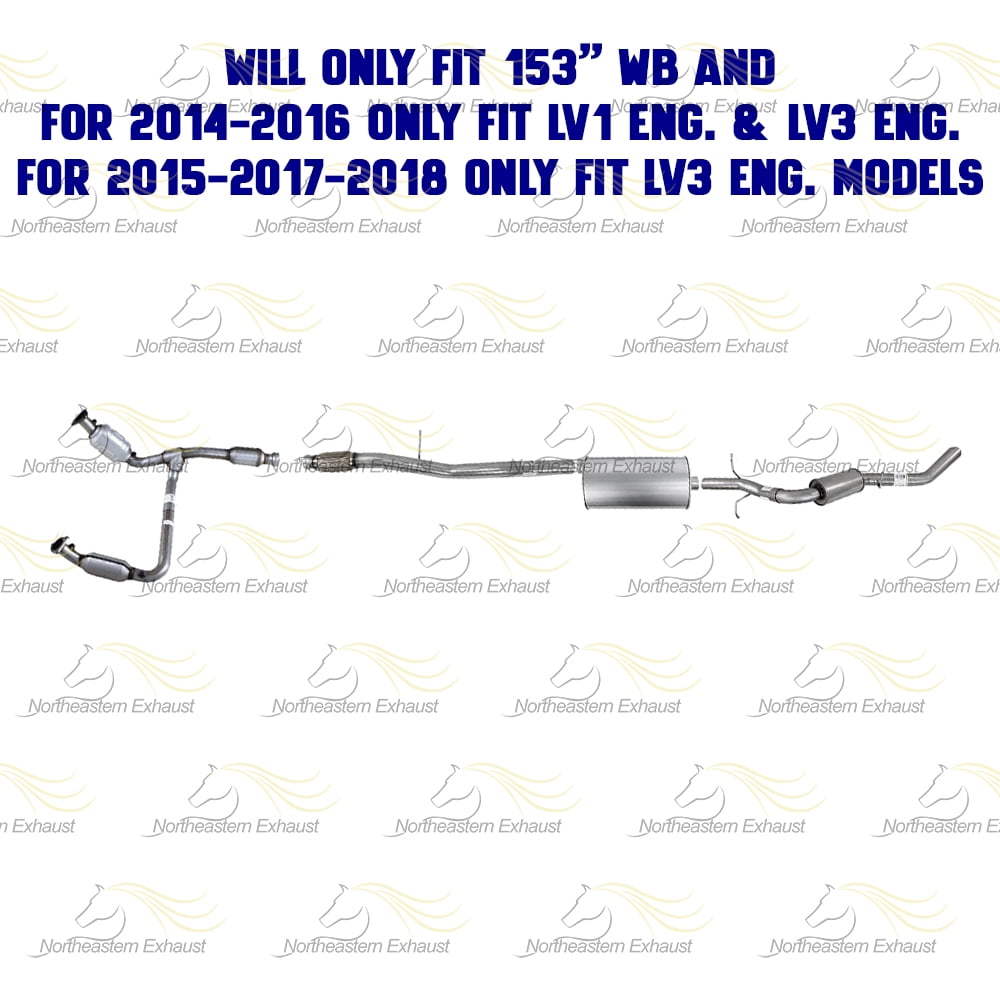 Northeastern Exhaust Complete Exhaust System Kit Fits 2014–2018 Chevy Silverado 1500 4.3L – Direct Fit | Stainless Steel