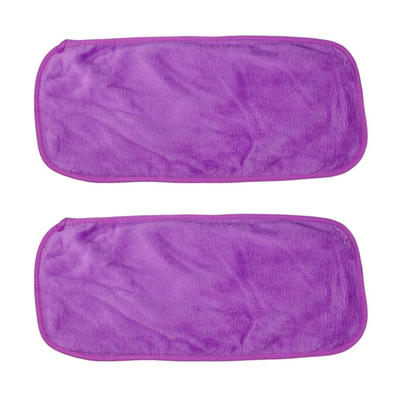 Unique Bargains 2pcs Makeup Removal Cleaning Cloth Towels for Most Skin Type Purple 16"x8"