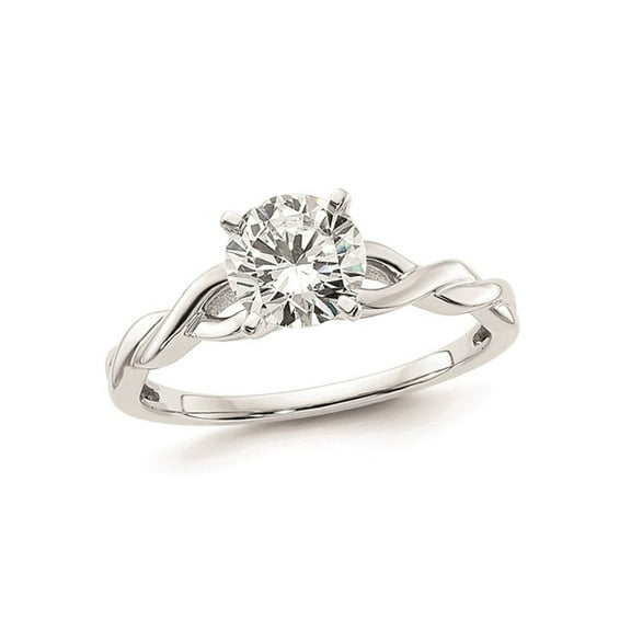 1.00 Carat (Ctw VS2-VS1, D-E-F) IGI Certified Lab-Grown Diamond Twist Engagement Ring in 14K White Gold for Women