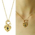 thumbnail image 2 of Sturdy Heart Pendant Necklace Stylish Retro Heart Necklace Golden Chain Jewelry Perfect for Special Occasions, 2 of 4