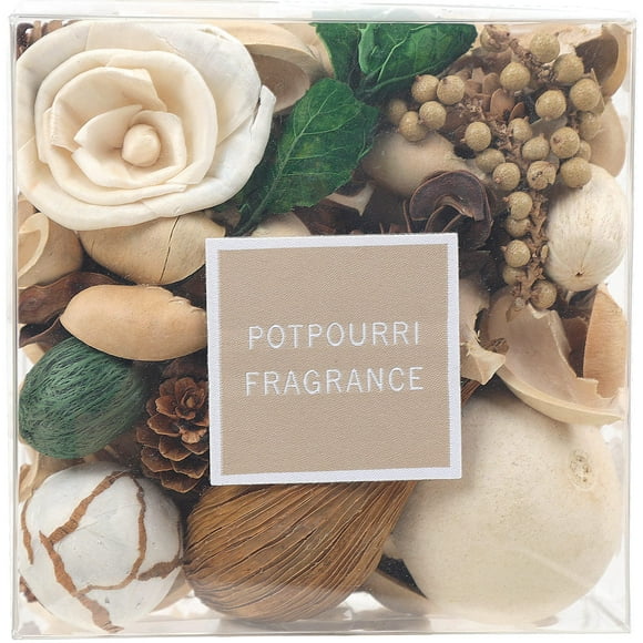 Qingbei Rina Potpourri Dried Flowers Peach Scented Decorative Potpourri Bowl Filler Vase Filler Home Fragrance Smell Bathroom Decor 14 oz(White)