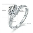 thumbnail image 4 of 1 Ct Moissanite Pave Halo Cluster Diamond Engagement Ring In18K White Gold Plating over Silver(D Color, VVS1 Clarity), 4 of 4