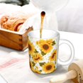 thumbnail image 3 of Yiaed Modern Elegant Sunflower Print Ceramics Coffee,Large Handle Design,Extra Large Tea and Coffee Cup for Office and Home Mugs, 3 of 6