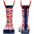 thumbnail image 4 of Landchief Toddler Rain Boots, Kids Rain Boots Waterproof Rubber Boots for Girls and Boys with Fun Patterns and Easy-On Handles, Size 8, Stripe Star, 4 of 7