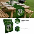 thumbnail image 5 of Botanical Flower Wreath Table Runner - 108 Inch Long, Kitchen Dining Table Runner Dresser Scarves, Rustic Bow-Knot Green Black Plaid Farmhouse Decor for Coffee Tables Wedding Party Banquet, 5 of 8