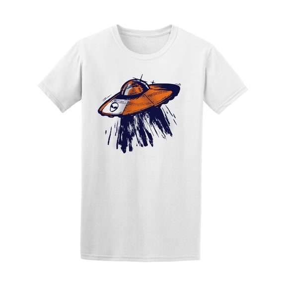 Vintage Flying Ufo Drawing Tee Men's -Image by Shutterstock