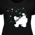 thumbnail image 4 of Inktastic Christmas Polar Bear and Cub with a Star Women's Plus Size T-Shirt, 4 of 5