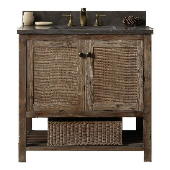 Legion Furniture 36" Fir Wood Sink Vanity with Moon Stone Top in Brown