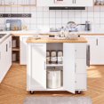 thumbnail image 1 of Walsunny Kitchen Island on Wheels with Storage Cabinet & 3 Drawer, 39.7" Width Rolling Kitchen Table, Cart Handle for Towel Rack or Free Mobility White, 1 of 10