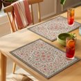 thumbnail image 4 of Bohemia Placemats Set of 4 Retro Farmhouse Ethnic Flowers Pattern Boho Place Mats Indoor Wipeable Table Mats Washable Cloth Dining Table Placemats for Kitchen Holiday Party Home Decor 13x19 Inch, 4 of 9