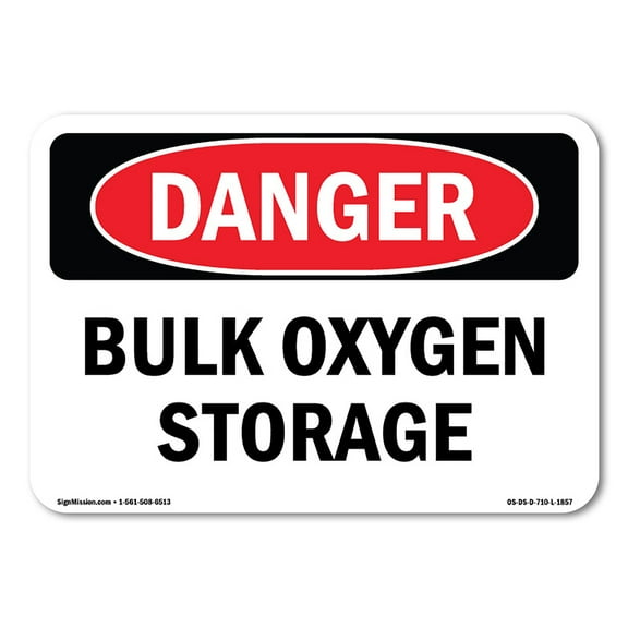 OSHA Danger Sign - Bulk Oxygen Storage | Decal | Protect Your Business, Construction Site, Warehouse & Shop Area |  Made in The USA
