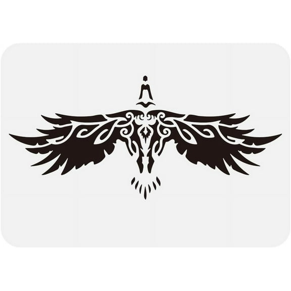 Odin Raven Painting Large Stencil 8.3x11.7" Raven Drawing Template Reusable Raven Pattern Themes Painting Stencil