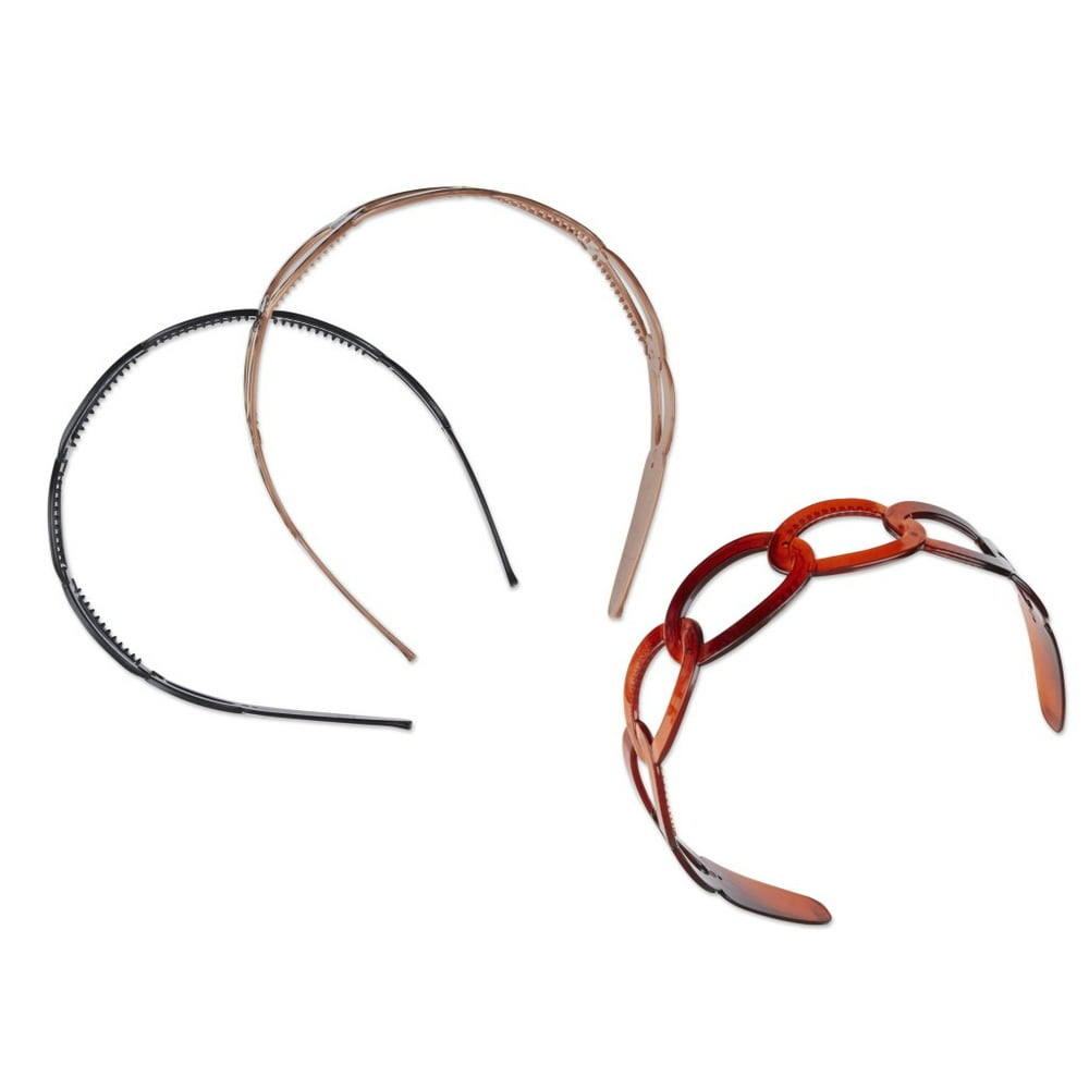 scunci Scunci Comfort Plastic Neutral Fashion Headbands with Lattice