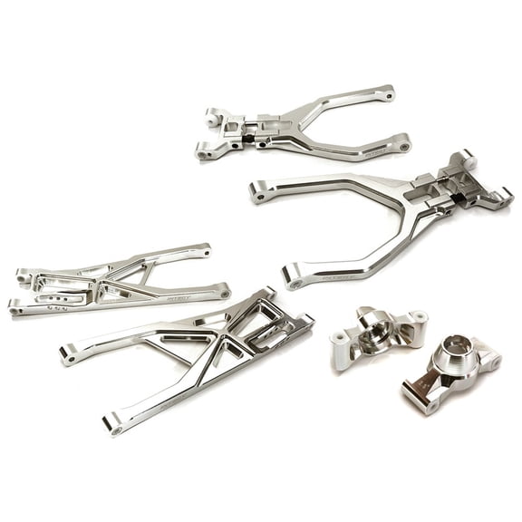 Integy RC Toy Model Hop-ups C28158SILVER Billet Machined Rear Suspension Set for Traxxas 1/10 Scale Summit 4WD
